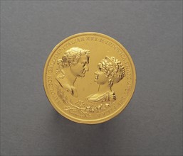Minted coin in honour of Napoleon I and Marie-Louise's marriage (2nd April 1810)