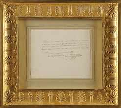 Note manuscrite autographe du maréchal Berthier adressé au maréchal Soult pour l'ordonner de poursuivre les Russes le jour de la victoire d'Austerlitz