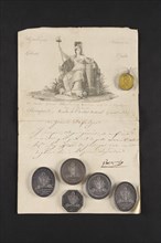 Lettre du général Bonaparte au général Maximilien Caffarelli du Falga, et médailles