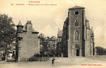 Eglise neuve et vieux chateau de Cransac