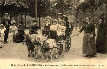Bois de Vincennes, goat-cart at the lake of Saint-Mandé
Saint-Mandé