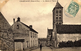 Champagne-sur-Oise,
Mairie et église