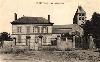Arronville,
Town hall and school