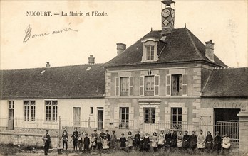 Nucourt,
Town hall and school