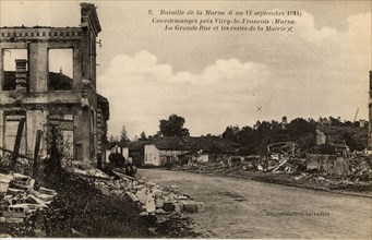 Les ruines de Courdemanges en 1914