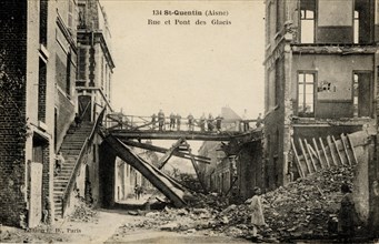 Saint-Quentin. Destructions caused by the World War I.