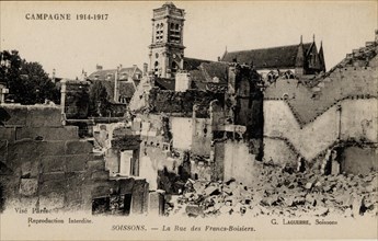 Soissons. Les destructions de la Première Guerre Mondiale