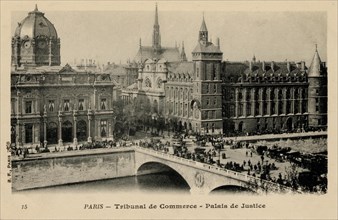 Paris, le tribunal de Commerce et le palais de Justice