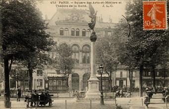 Paris, square des Arts-et-Métiers et Théâtre de la Gaîté