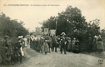 Plougastel-Daoulas, Procession le jour de l'Assomption.