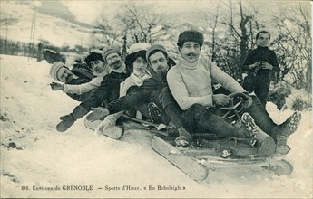 Sportsmen on a bobsleigh
