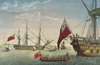 Transfert de Bonaparte du Bellérophon à bord du Northumberland
