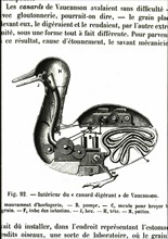 Intérieur du canard digérant de Vaucanson