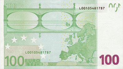 Note of 100 euros (reverse)