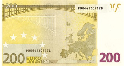 Note of 200 euros (reverse)