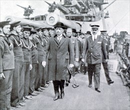 Mussolini leaving for Tripolitania (1926)