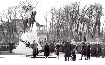 Inauguration à Bruxelles du monument de Léopold II (novembre 1926)