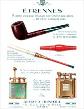 Publicité pour les pipes, les fume-cigarettes et les briquets Dunhill (1926)