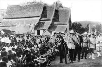 Visite de M. Pasquier, gouverneur général d'Indochine à Prabang (1930)