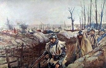 François Flameng, in Artois, trench in the village of Souchez
