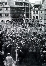 Première Guerre Mondiale. Entrée de la 4ème armée à Strasbourg (Alsace, 22 Novembre 1918)