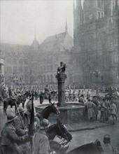 World War I. French troops of the 33rd Corps parading in front of General Lecomte in Wiesbaden (15/12/1918)