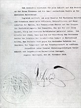 Wilhelm II's document of abdication