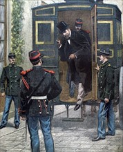 Paul Déroulède put under arrest, in "Le Petit Journal" dated November 26, 1899