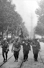 Première Guerre Mondiale. Défilé du 14 juillet, Paris, 1917