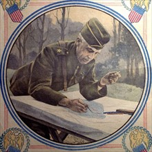 Première Guerre Mondiale. Le général Doyan, commandant le "Marine corps" américain du 22-9-1918.