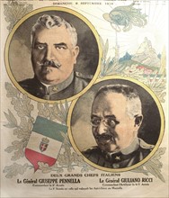 Première Guerre Mondiale. Deux grands chefs italiens, le général Giuseppe Pennella et le général Giuliano Ricci du 8-9-1918