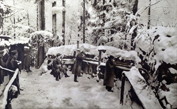 Première Guerre Mondiale. Les Allemands dans les tranchées des Vosges (1916)