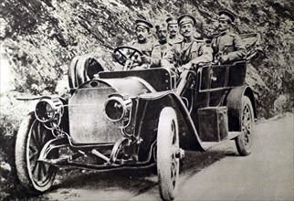 Première Guerre Mondiale. Au Monténégro, le prince Pierre se rendant sur le front (1916)