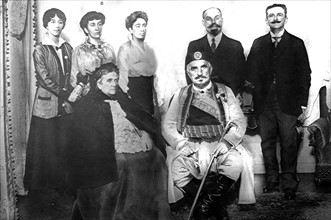 World War I. The royal family of Montenegro in exile at Lyons
