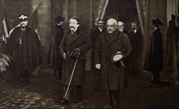 World War I. Aristide Briand, President of the French Council, on a trip to Italy