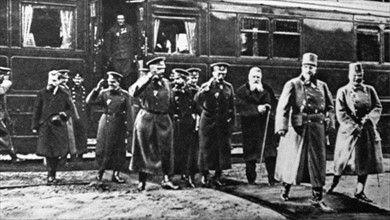 World War I. Arrival of Tsar Ferdinand I of Bulgaria  in Vienna