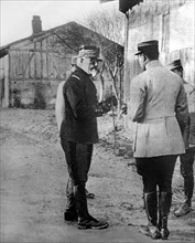 World War I. General Balfourier visiting quarters on the Verdun front