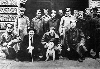 Soldats anglais faits prisonniers à Arkhangel et relâchés à Moscou (1919)