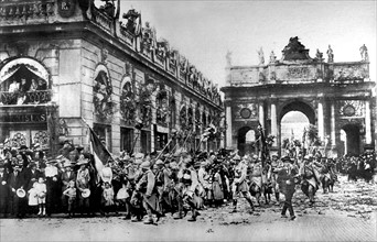 Les troupes du glorieux 20e corps d'armée rentrent à Nancy (27 juillet 1919)