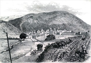 In Algeria, Azet-Zamoun, village of natives from Alsace-Lorraine. In "Le Monde illustré", 1874