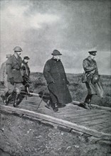 World War I. President Clemenceau visiting the Vimy  plateau (1918)