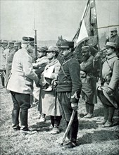 World War I. General Joffre visiting the eastern front, 1915