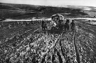World War I. In Armenia, a Russian Army supply convoy