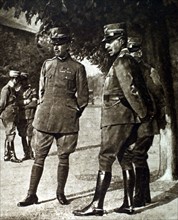 World War I. The Duke of Aosta, who commands the lower Isonzo, in a recently captured town