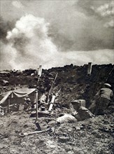 World War I. On the Somme front, Scottish soldiers on the front line