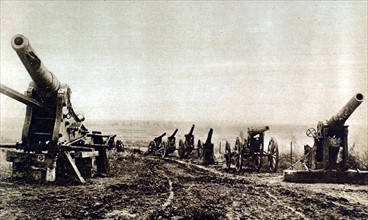 World War I. On the Somme front, booty gathered by British troops