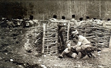 World War I. During the resistance outside Bucharest, a hastily-established defensive position (1916)