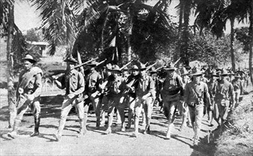 World War I. An American regiment training in Cuba