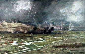 François Flameng, attaque des positions allemandes au nord de l'Aisne (16 avril 1917)