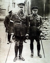 Première Guerre Mondiale. Le maréchal anglais, sir Douglas Haig et le général canadien Currie